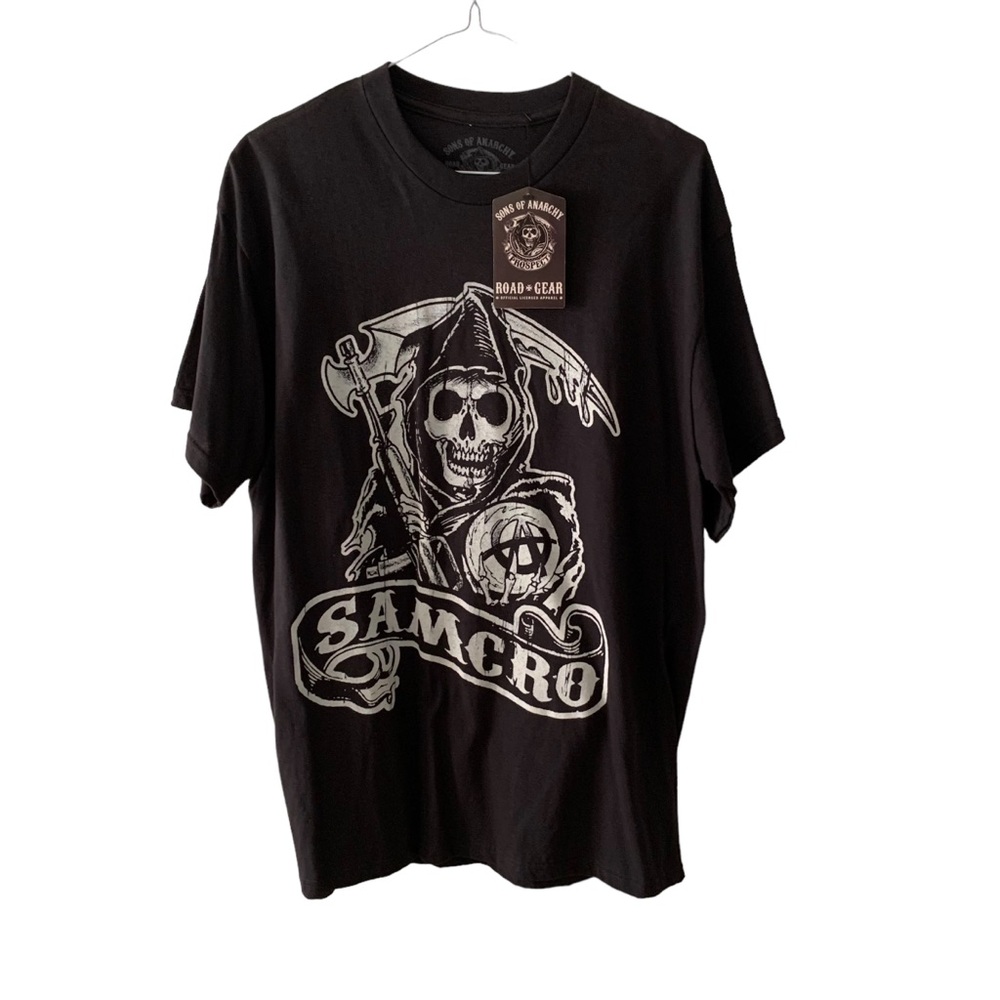 Sons of Anarchy Reaper Black T Shirt Men’s Large SAMCRO Road Gear Bikercore